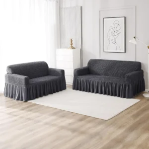 HOKIPO Stretchable Bubble Frill Sofa Cover 3+2 Seater
