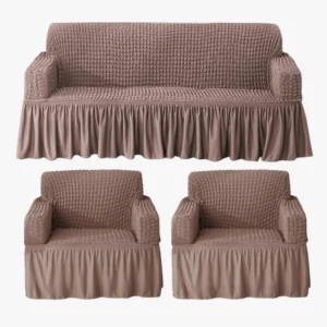 HOKIPO Stretchable Bubble Frill Sofa Cover 3+1+1 Seater