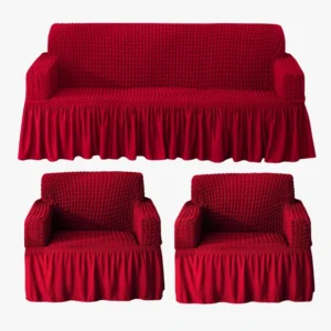 HOKIPO Stretchable Bubble Frill Sofa Cover 3+1+1 Seater