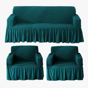 HOKIPO Stretchable Bubble Frill Sofa Cover 3+1+1 Seater