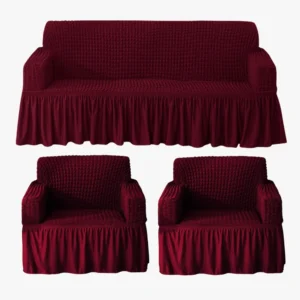 HOKIPO Stretchable Bubble Frill Sofa Cover 3+1+1 Seater