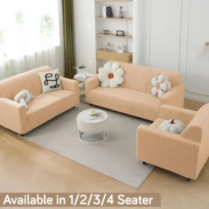 HOKIPO Jacquard Stretchable Sofa Cover Blush Beige