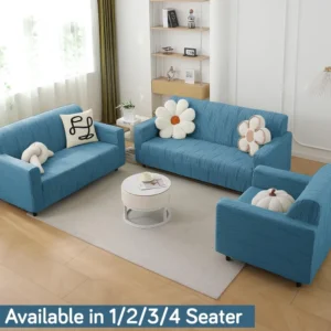 HOKIPO Jacquard Stretchable Sofa Cover Sea Blue